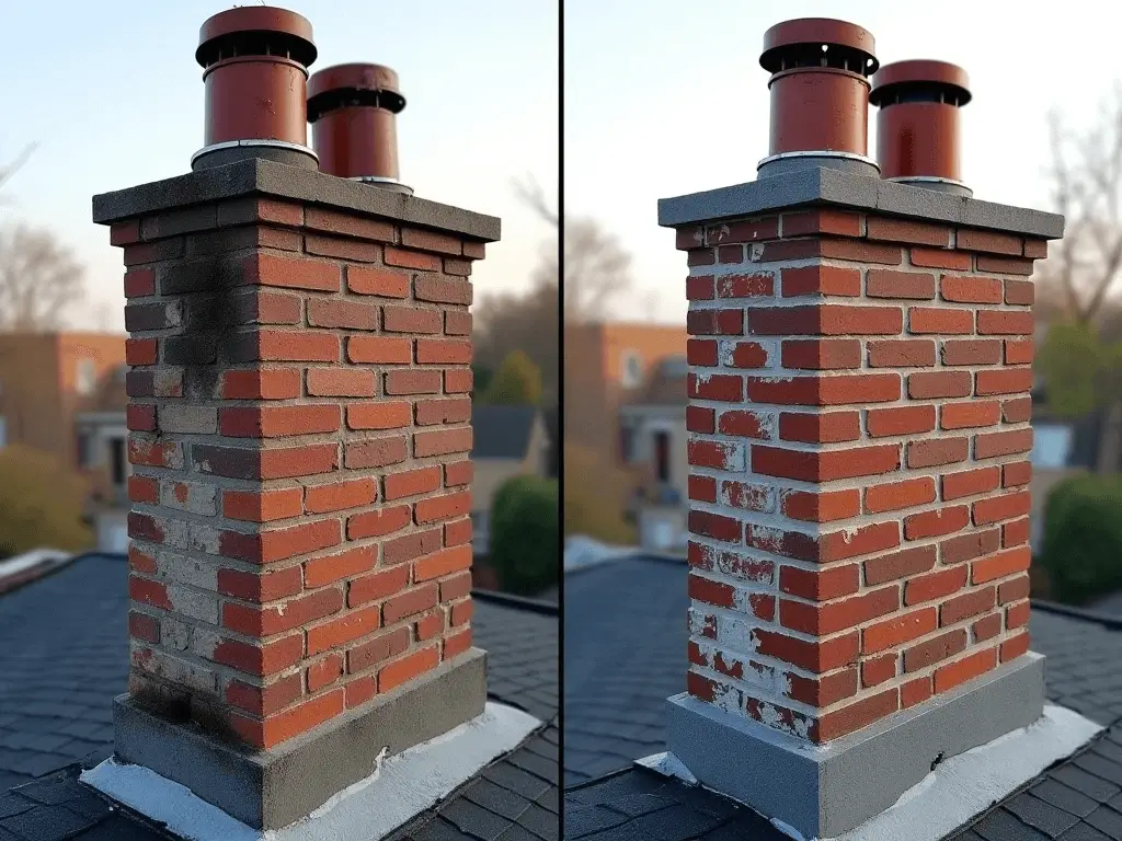 Image showing Chimney Before and After Image