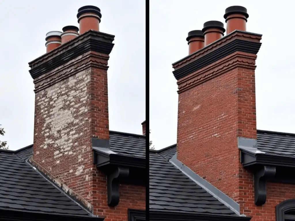 Image showing Chimney Before and After Image in Queens NY